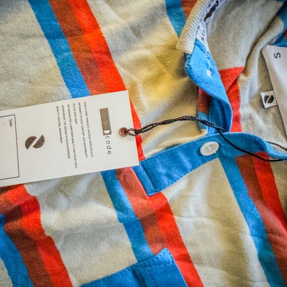 S CODE brand striped shirt for men BNWT 100%cotton - Picture 4 of 5